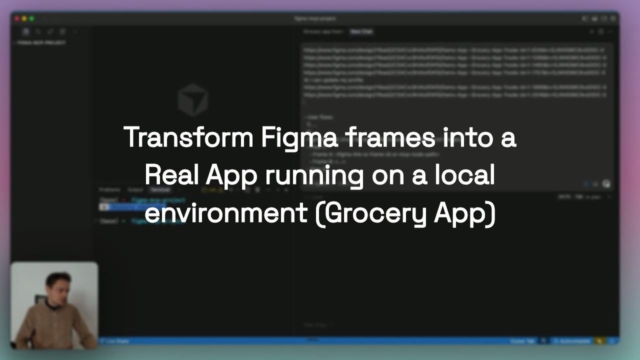 Transform Figma frames into a Real App running on a local environment (Grocery App)