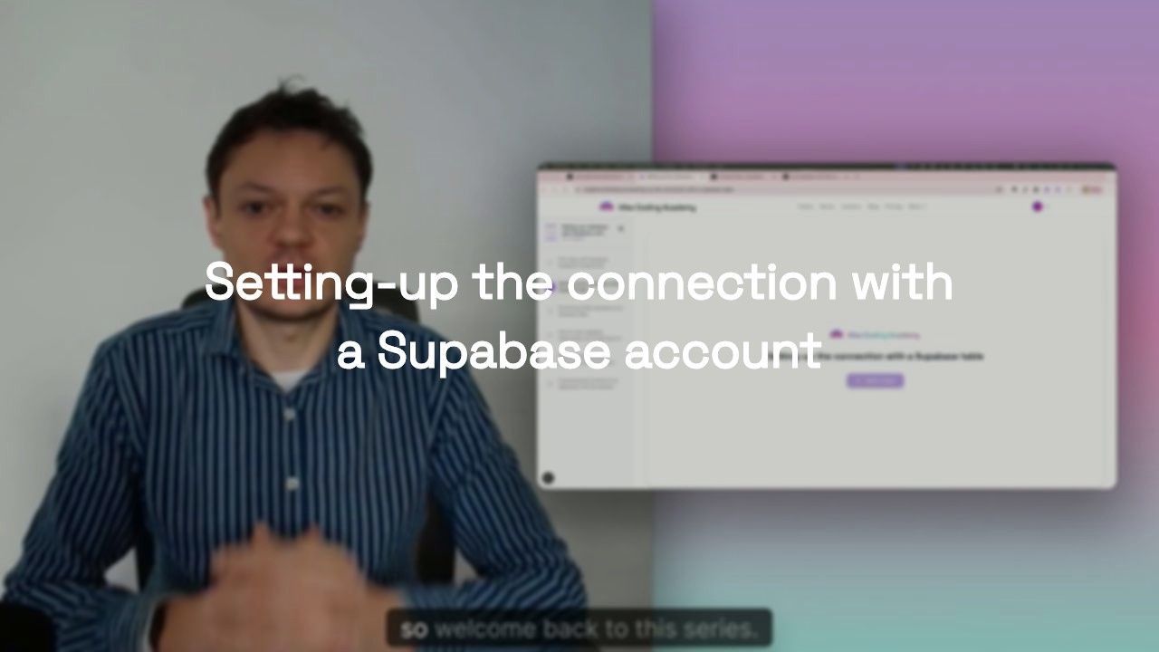 Setting-up the connection with a Supabase account