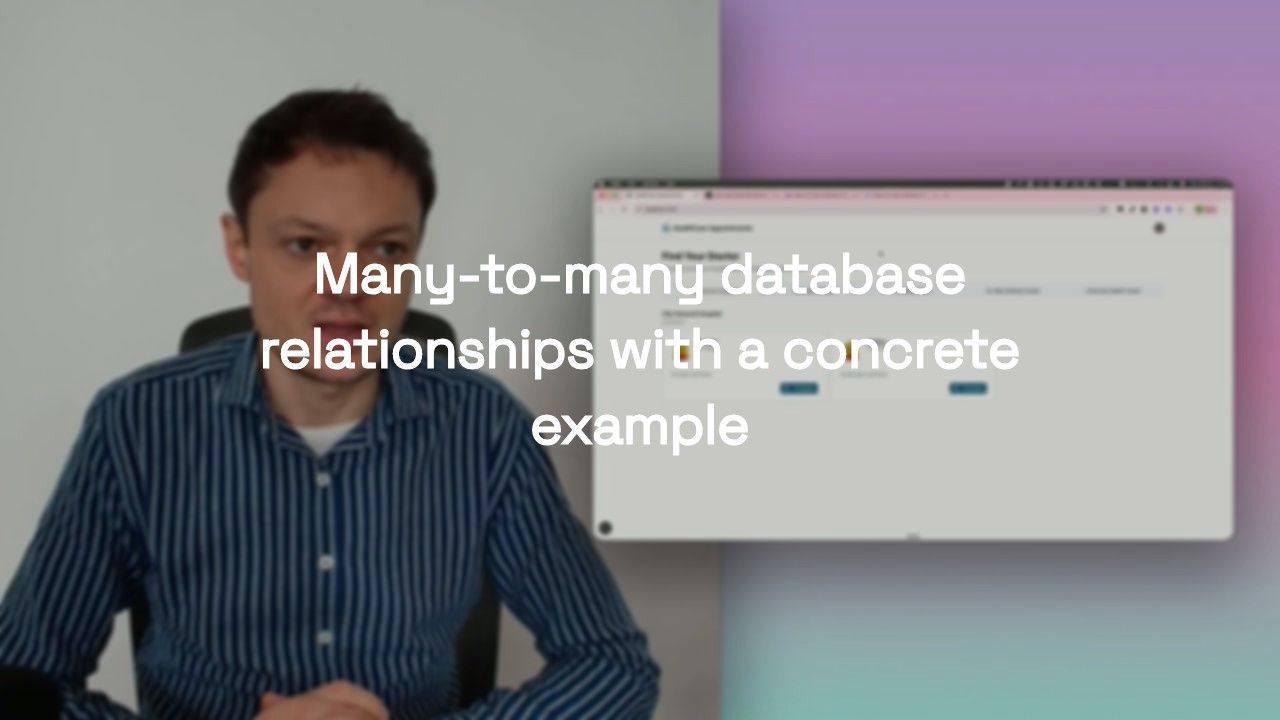 Many-to-many database relationships with a concrete example