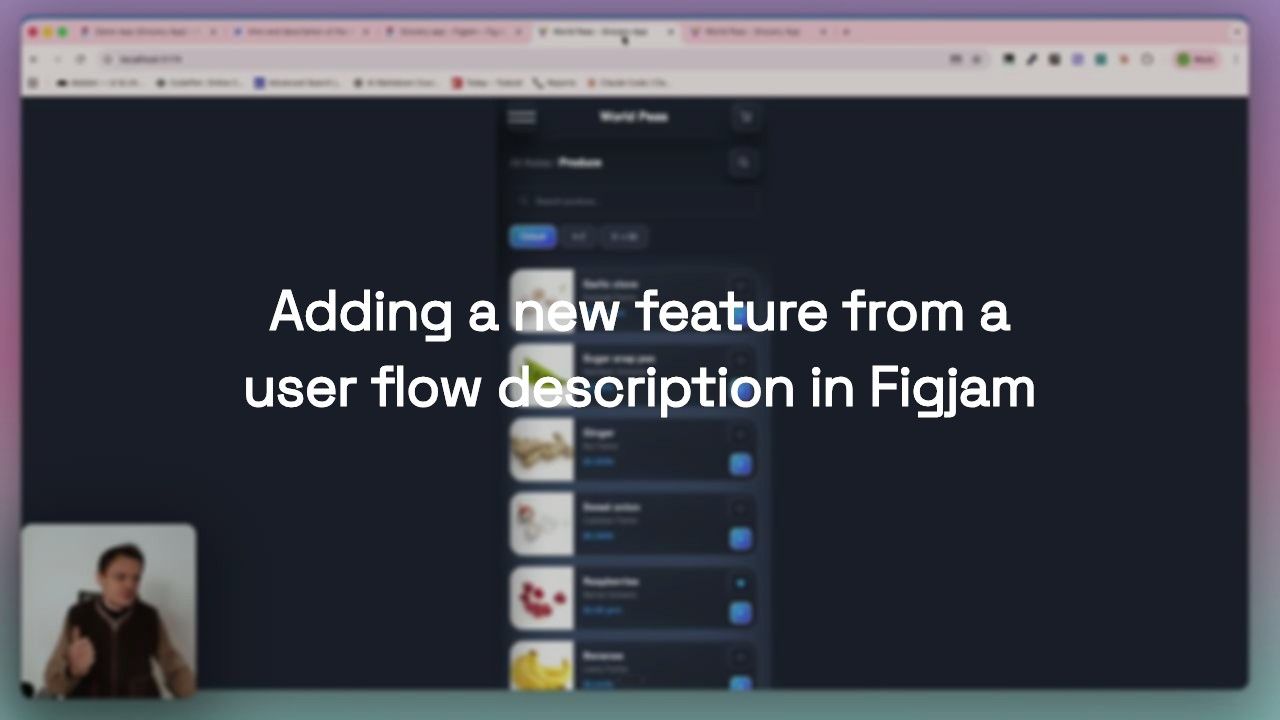 Adding a new feature from a user flow description in Figjam