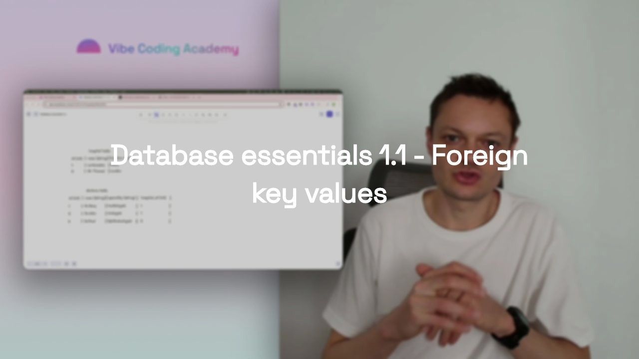 Database essentials 1.1 - Foreign key values