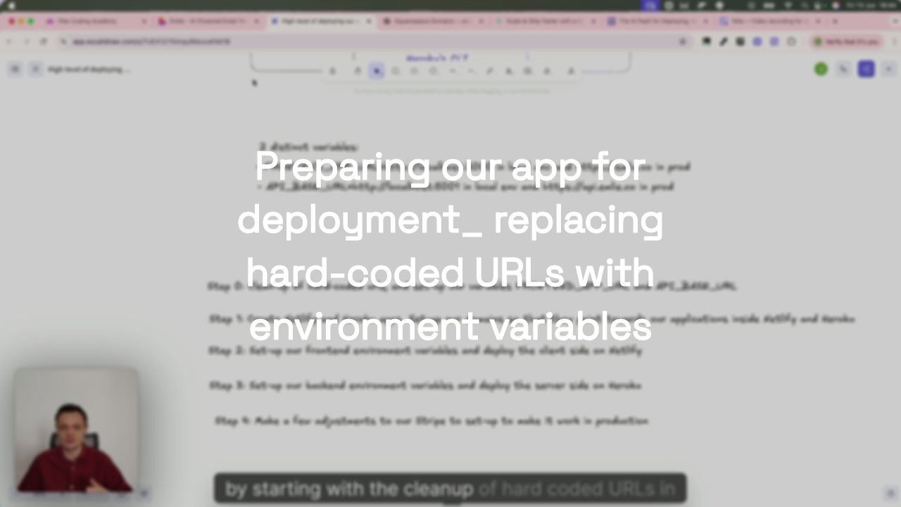 Preparing our app for deployment: Replacing hard-coded URLs with environment variables