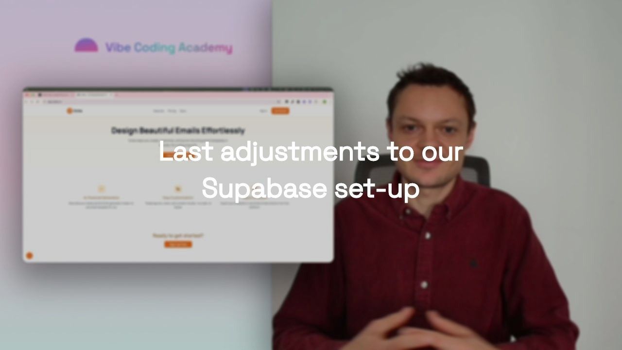 Last adjustments to our Supabase set-up