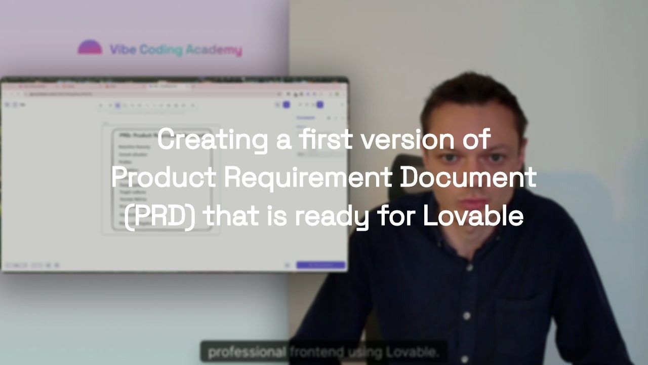 Creating a first version of Product Requirement Document (PRD) that is ready for Lovable