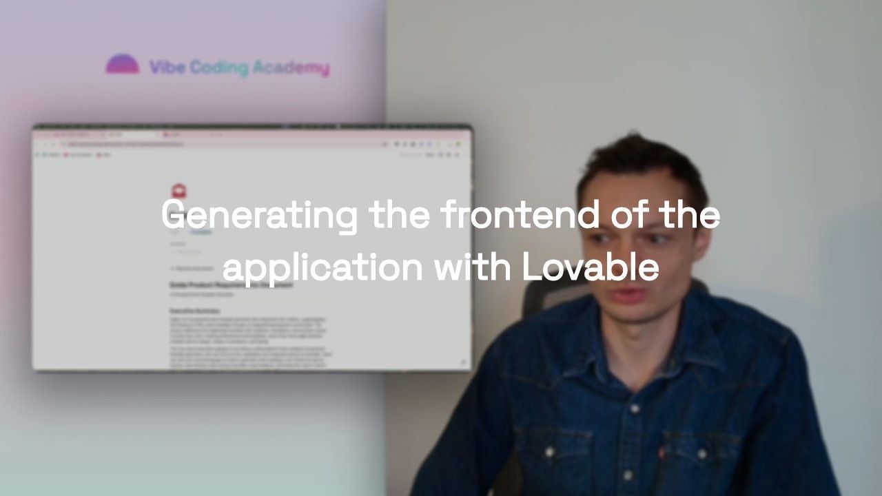Generating the frontend of the application with Lovable