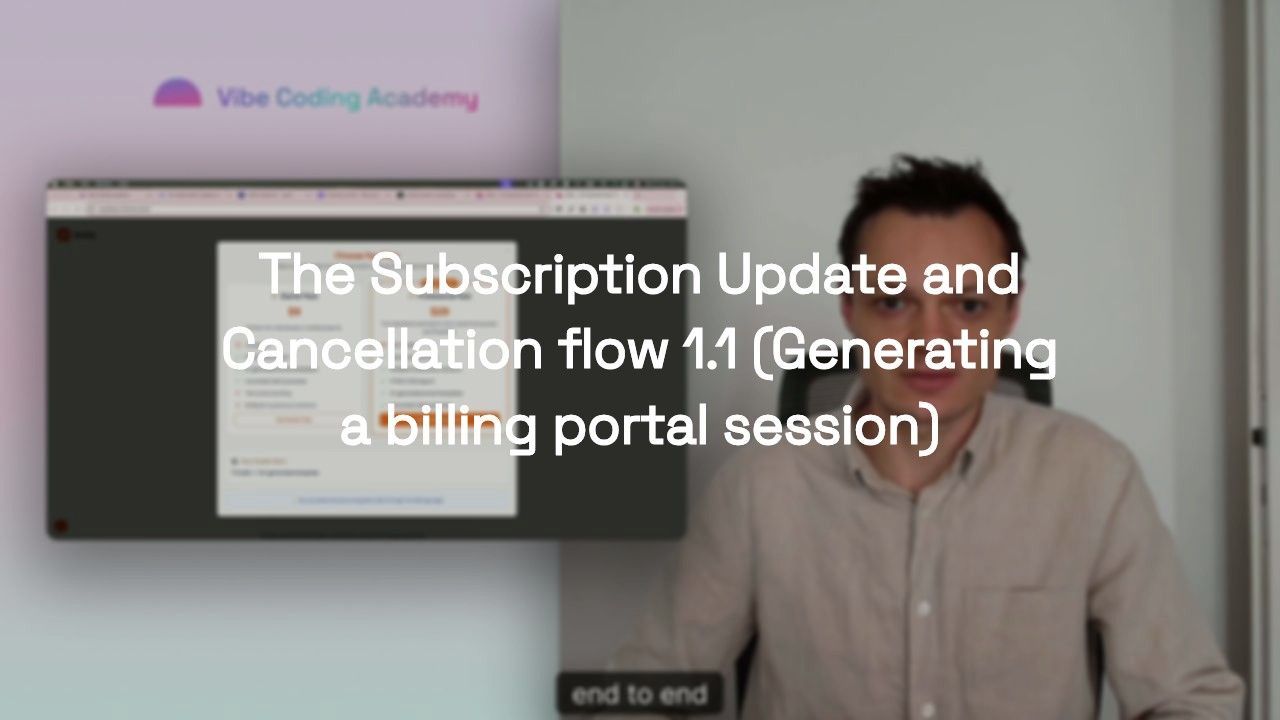 The Stripe Subscription Update and Cancellation flow 1.1 (Generating a customer portal session)