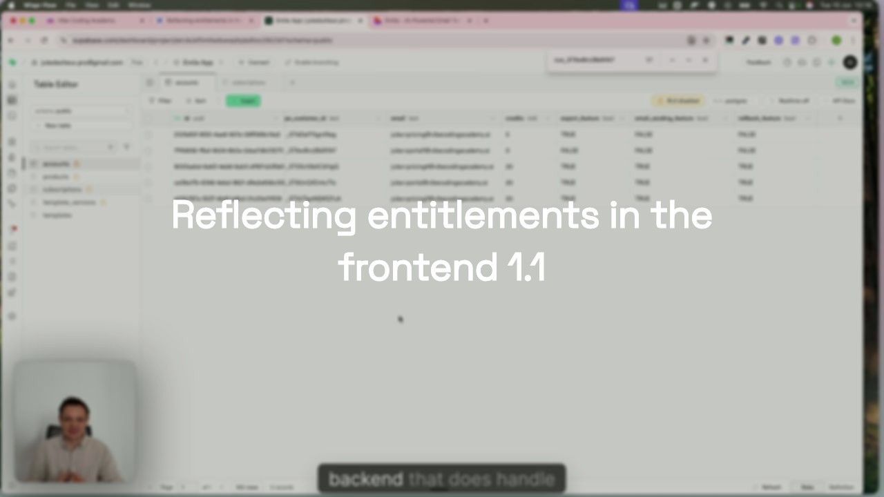 Reflecting entitlements in the frontend 1.1