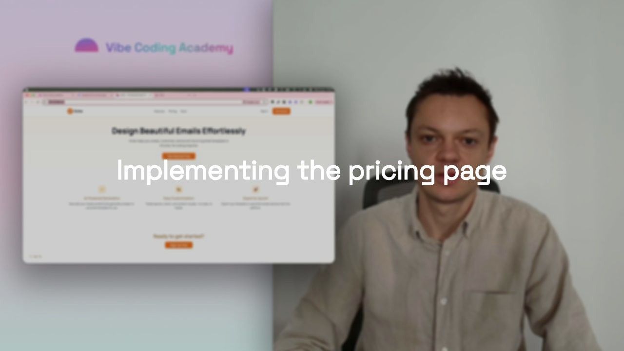 Implementing the pricing page