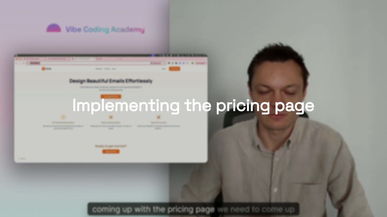 Implementing the pricing page